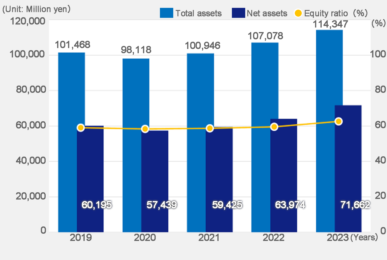 Total assets/net assets and equity ratio