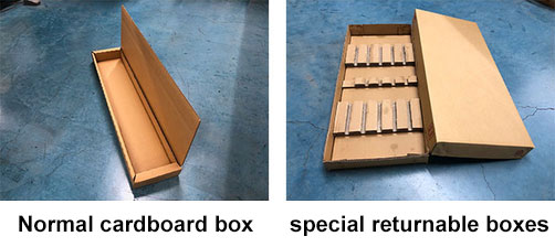 Shipping with special reusable boxes to save resources